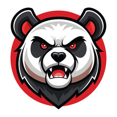 Fierce Panda Mascot Logo – Angry Cartoon Panda Face in Circle Emblem