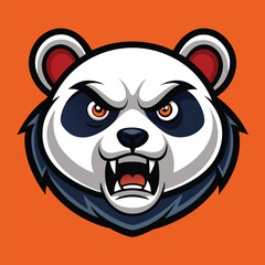 Fierce Panda Mascot Logo – Angry Cartoon Panda Face in Circle Emblem
