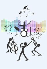 composition showing music and singing