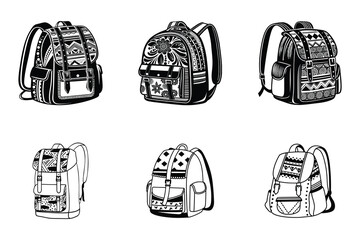 Colorful or Patterned Backpack Svg