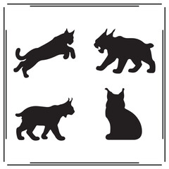 Lynx silhouette, Lynx illustration , Lynx clipart, Lynx vector , Lynx icon , black Lynx, Lynx illustration on white background,