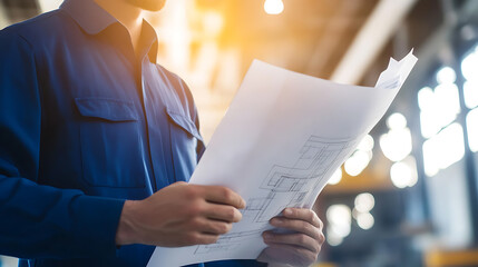 Mining engineer reviewing extraction plans at an iron ore site. Featuring strategic thinking and leadership