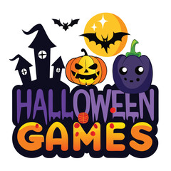 Halloween games isolated on white background