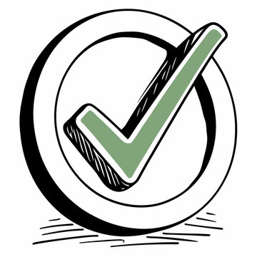 recommend clip art: Hand-drawn Check Mark Icon Approval, Confirmation, Yes, Correct, Okay Symbol