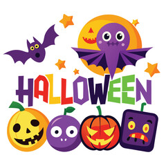 Halloween games isolated on white background