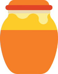 jar of honey and apple