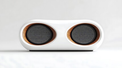 Modern White Wooden Speaker.