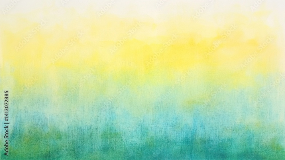 Poster this artwork features a smooth gradient blending soft yellow at the top with calming teal below. it 