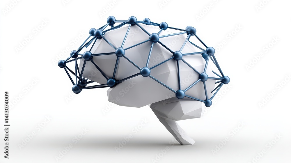 Aufkleber innovative brain technology concepts in modern laboratory environment 3d graphic visualization persp