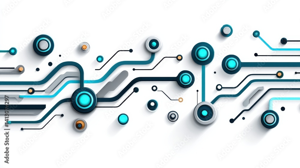 Poster dynamic technology circuit design digital space graphic futuristic environment close-up perspective 