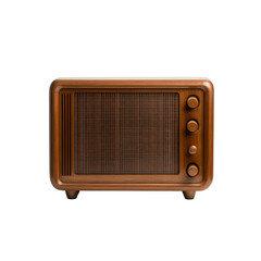 Vintage wooden radio with knob controls and mesh speaker front for classic audio experience