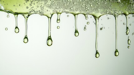 Green liquid drips in slow motion
