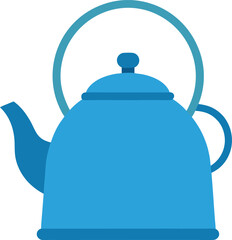blue teapot isolated on white