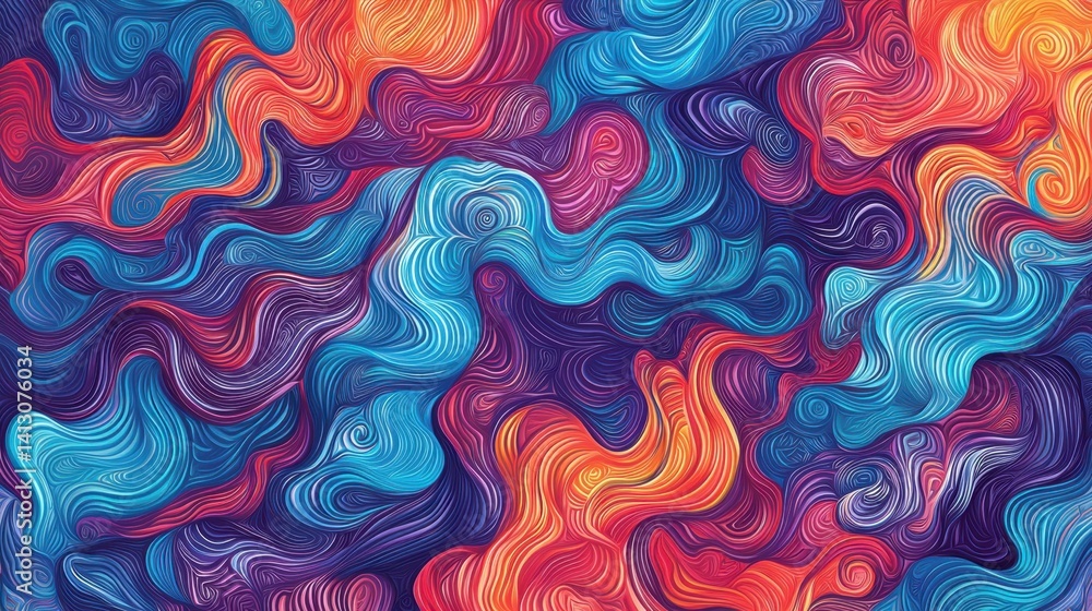 Aufkleber swirling patterns of bright colors blend seamlessly, creating an energetic and captivating compositi