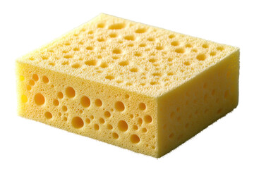 Yellow Porous Sponge on transparent background