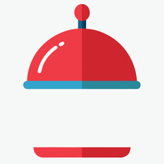 red button with a bow on white background