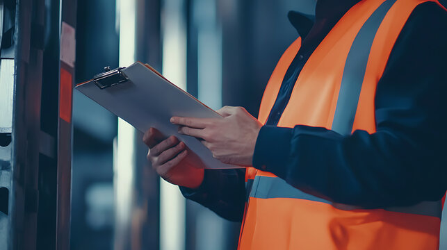 Mining health and safety officer inspecting equipment for safety compliance. Featuring safety checks and professionalism