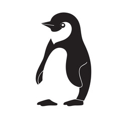 Cool Penguin Logo in Monochrome Palette