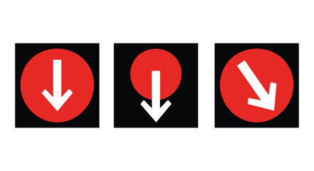 Downward Arrow Icons Vector Set