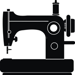 Vintage Sewing Machine Silhouette – Classic Tailor Tool Icon