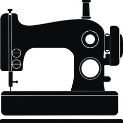 Vintage Sewing Machine Silhouette – Classic Tailor Tool Icon