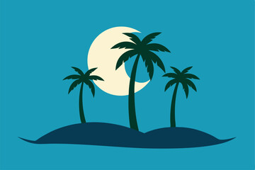 Fototapeta premium tropical island with palm trees