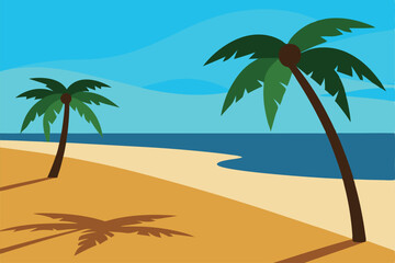 tropical beach with palm trees