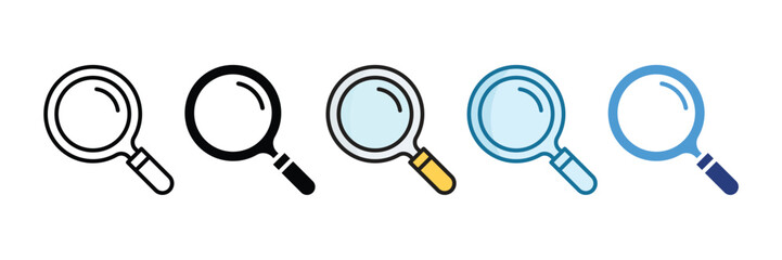 Magnifying Glass Icon Set Multiple Style Collection