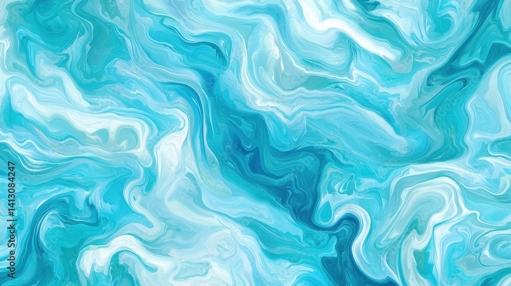 Aufkleber intricate swirls of blue and white blend seamlessly, creating an abstract pattern that evokes a sens