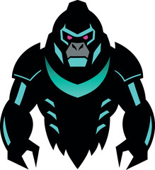 mecha-gorilla-mascot-with-armor-plating-and-neon
