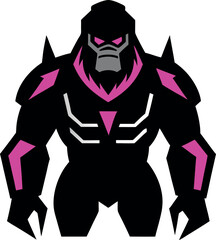 mecha-gorilla-mascot-with-armor-plating-and-neon