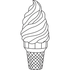 Ice Cream line Art Vector Set.ai