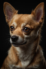 Obraz premium A chihuahua with big, round eyes and a tiny body, full of personality. A mix of confidence, charm, and affection in the smallest dog breed