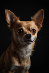A chihuahua with big, round eyes and a tiny body, full of personality. A mix of confidence, charm, and affection in the smallest dog breed
