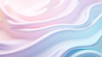 Obraz premium Abstract minimal background with soft flowing silk waves in iridescent pastel tones