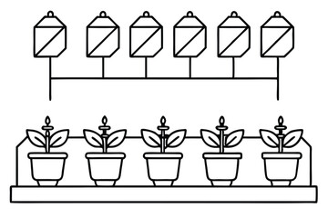 Hydroponic Grow System Vector Art