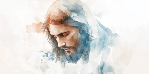 Watercolor painting of Jesus Christ.