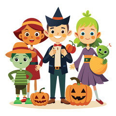 Halloween Playing pranks isolated on white background