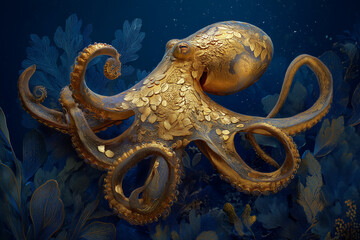 Obraz premium Golden octopus