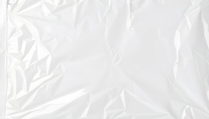 Plastic wrap transparent texture overlay effect. Polyethylene packaging of vinyl wrap or cd cover. Shrink crumpled plastic bag sleeve, package mockup illustration, dinamic scene. with white shades
