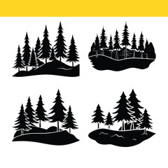 Obraz premium Tree Silhouette Vector Bundle | Nature, Forest & Botanical Elements Pack