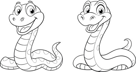 coloring page snake for kids book 