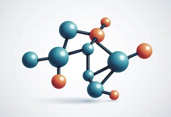Obraz premium Colorful Molecular Structure on Light Background Graphic