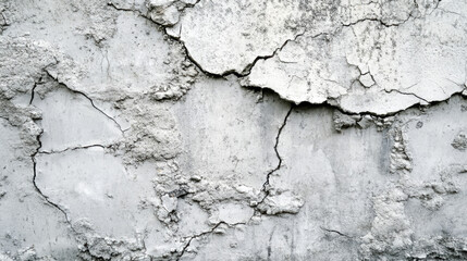 Fototapeta premium Cracked concrete wall texture with erosion and peeling paint details