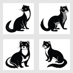 Vector art illustration of a ferret