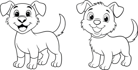 dog coloring page vector illustration 