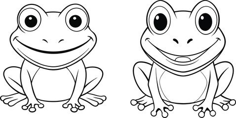 frog coloring page for kids book 