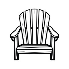 Beach chair icon silhouette vector with white background
