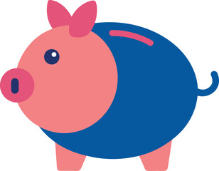 piggy bank with a coin