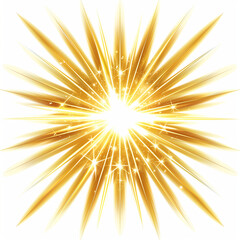 Fototapeta premium Golden Sparkling Light Burst with Rays on Transparent Background, Shine Explosion
